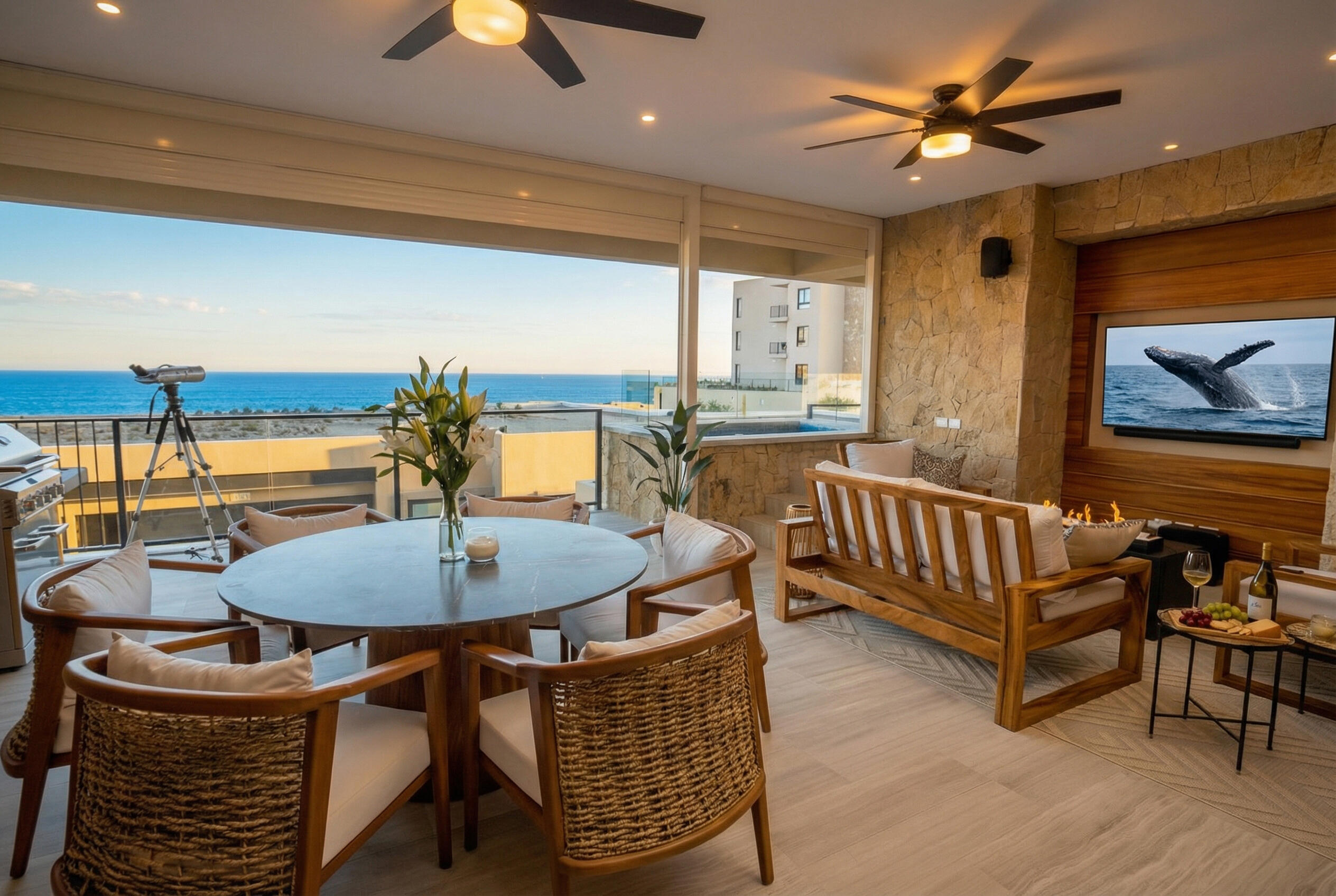 Quivira Mavila You'll love this beautiful penthouse in Cabo San Lucas, on the Pacific coast.It's a two-bedroom penthouse in one of the most exclusive complexes in the area. The development has it all: beach, golf courses, restaurants, hotels, and a beach club. It's also family-friendly, safe, and very peaceful.The unit boasts a huge, completely private rooftop terrace where you can enjoy breathtaking sunsets.It's an excellent investment because the demand from vacationers in this complex is extremely high for sale