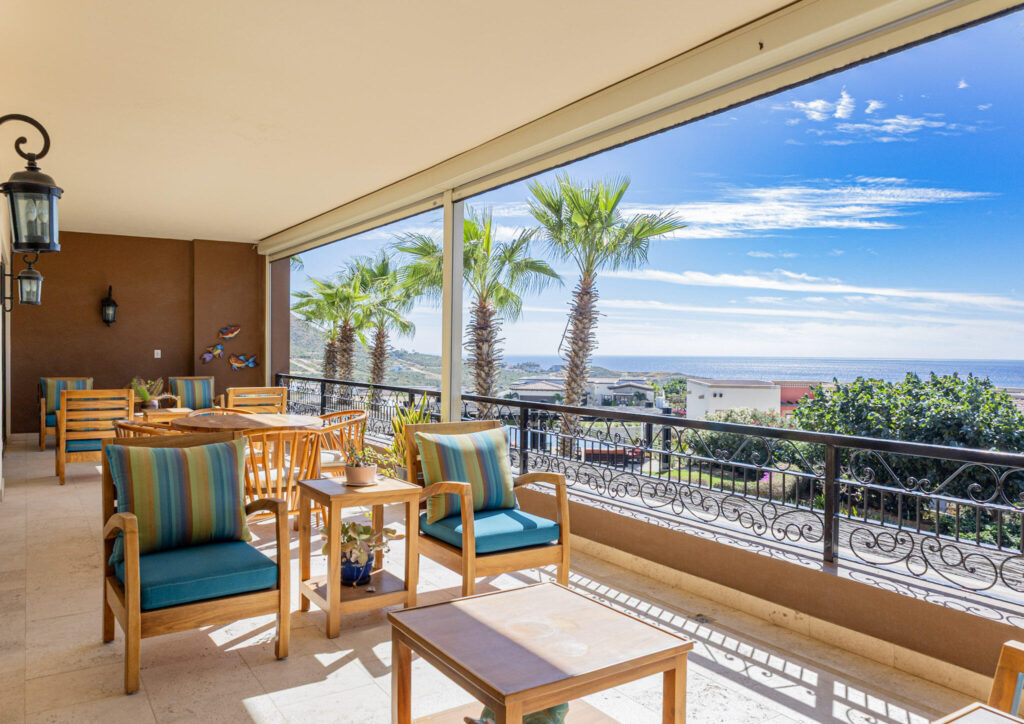 Quivira Copala This 3-bedroom, 2.5-bath condominium is located in Copala within Quivira Los Cabos. The residence offers an open-concept layout with defined living and dining areas, a functional kitchen and a private terrace supporting indoor-outdoor living. Notable improvements include automatic hurricane shutters and custom wood furnishings that enhance durability and design continuity. The primary suite includes an en-suite bath and generous closet space, while two additional bedrooms provide flexibility for guests or office use. Ownership includes access to community pools, fitness facilities, and Quivira's beach club, with convenient proximity to beaches, golf, and Cabo San Lucas services. The interior layout is designed for efficient use of space, connecting the kitchen, dining, and living areas in a way that accommodates both daily living and entertaining. The kitchen features full-size appliances, practical counter space, and cabinetry suitable for full-time or lock-and-leave ownership. The primary bedroom is positioned for privacy and includes a full en-suite bath, while two secondary bedrooms share a well-appointed bath, complemented by an additional half bath for guests. Laundry and storage areas are integrated to maximize functionality throughout the residence.Residents enjoy multiple swimming pools, fitness centers, walking paths, and common gathering areas. The community is located approximately 1 miles from Quivira Beach Club and golf facilities, about 5 miles from downtown Cabo San Lucas dining and marina services, and within a short drive of grocery stores, medical facilities, and major transportation routes. This condominium presents a practical option for full-time residence, seasonal use, or rental-oriented ownership within an established resort community. – Copala, Pacific, Pacific, BS
