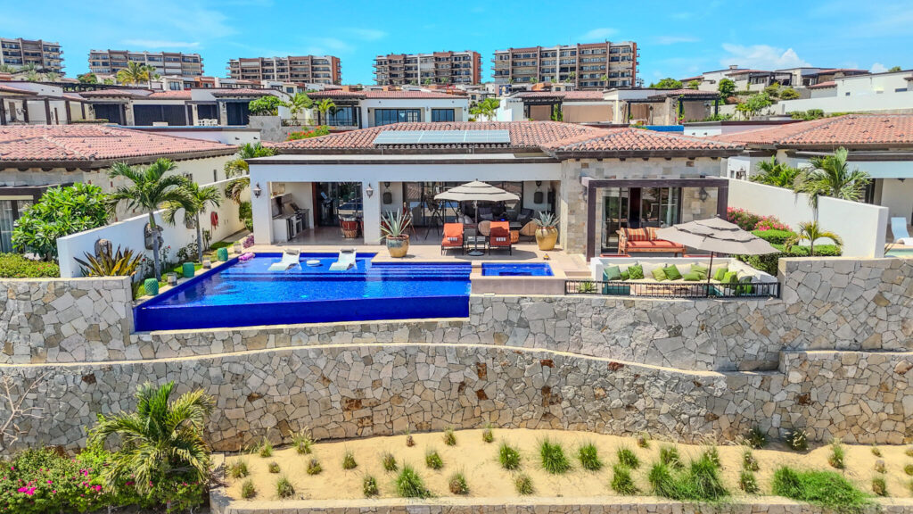 Quivira Coronado Nestled within the prestigious Quivira Golf and Resort community along Cabo's breathtaking Pacific Coast, Coronado 4.6 is a single-level Hacienda-style residence that embodies refined coastal living.This beautifully designed home features four spacious bedrooms, soaring vaulted ceilings, and seamless indoor-outdoor transitions that invite the beauty of the ocean into every space. Expansive outdoor living areas - including a private pool, jacuzzi, wood burning fireplace, fire table, and multiple lounge spaces - are perfectly positioned to capture uninterrupted ocean – Coronado 4.6, Pacific, BS