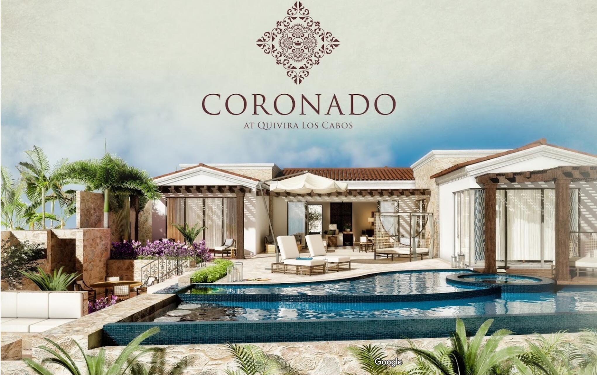 Quivira Coronado The stunning beauty of Quivira Los Cabos and the promise of a simple yet sophisticated lifestyle that offers access to the award-winning Quivira Golf Club, custom residences in a landscape where desert and ocean meet, and a place where your privacy and your family's well-being are guaranteed, are reasons enough for many to want to call Quivira their home.The homes at Coronado have a rich and inviting feel throughout.These single story residences will offer endless opportunities to sit and enjoy unobstructed ocean and golf course for sale