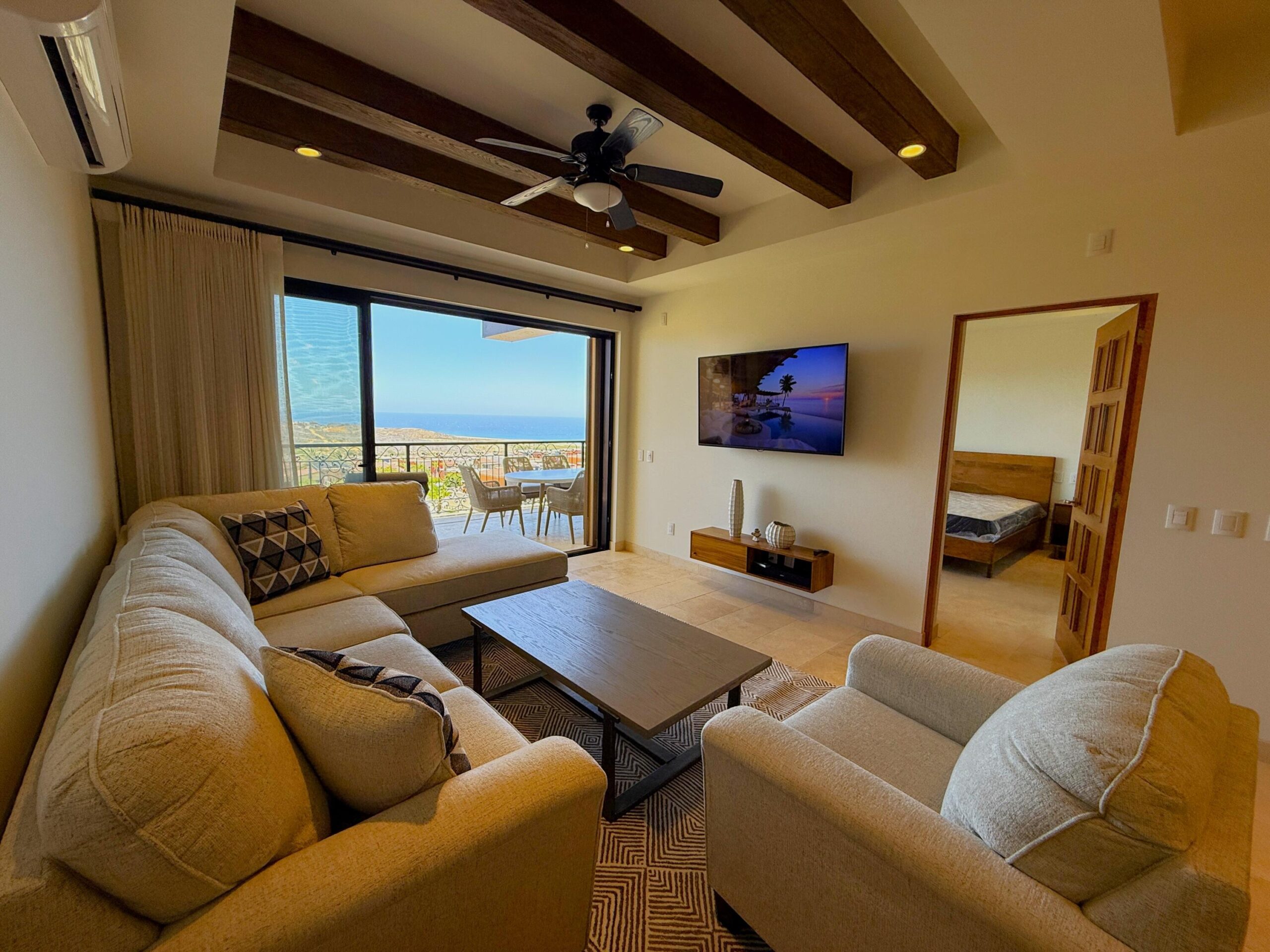 Quivira Copala Elegant residence in exclusive Copala at Quivira, Cabo's premier golf community. Fully remodeled and tastefully finished, this move-in-ready unit offers comfort, sophistication, and strong rental potential. Price includes furniture valued at – 2 BED THIRD FLOOR, Pacific, BS