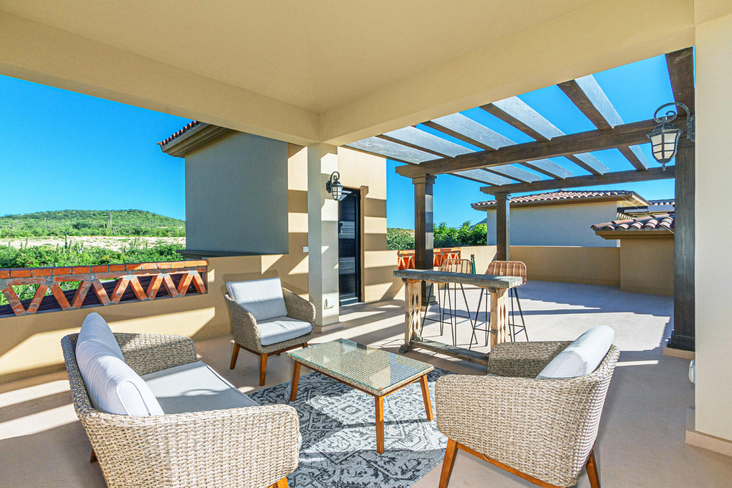 Quivira Mavila PRICE REFINED - A beautifully positioned 3BD penthouse with private rooftop and turn-key furnishings is now offered at an exceptional new value. Step into living at Mavila, Quivira, Los Cabos, to enjoy resort-style living in this fully furnished 3-bedroom, 2.5-bathroom penthouse. Located in a duplex-style building on the second floor. Designed for comfort and functionality. Offers privacy with bedrooms slightly separated from the spacious living and dining areas. The condo comes with laundry and spacious storage.The crown jewel is the private rooftop terrace with panoramic – Mavila, Pacific, Pacific, BS