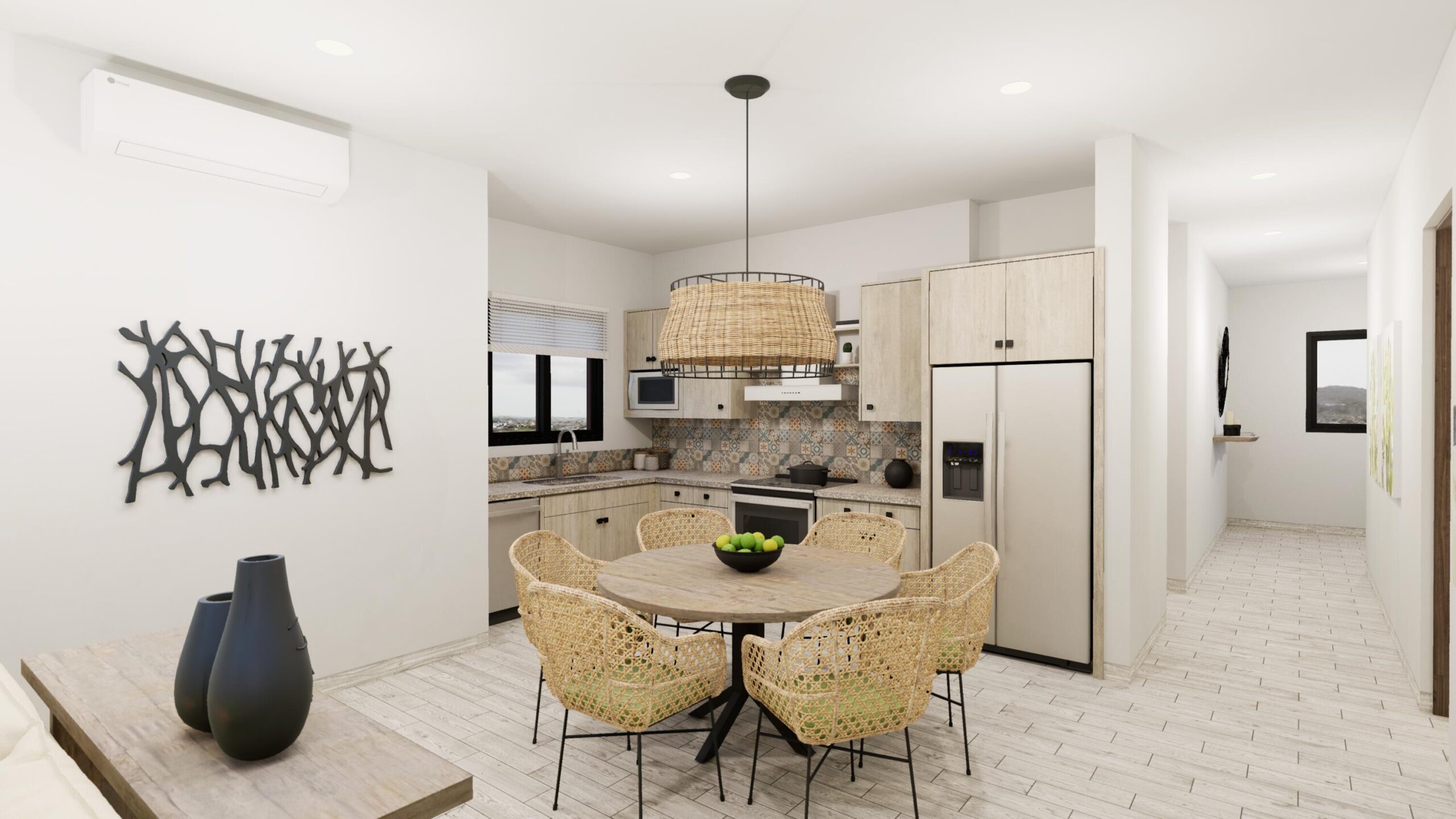 Quivira Mavila New Contemporary style 3BDR condo on the ground floor corner in Tower 4, offers an ideal indoor comfort and outdoor living within the prestigious Mavila community at Quivira Los Cabos. Open-concept kitchen w/ upgraded quartz countertop, dining, and living area that flows toward the outdoor terrace with Jacuzzi, trellis sticks and garden, enhancing natural light and ventilation. Sunset & ocean – Towers FINANCING AVAILABLE, Pacific, BS